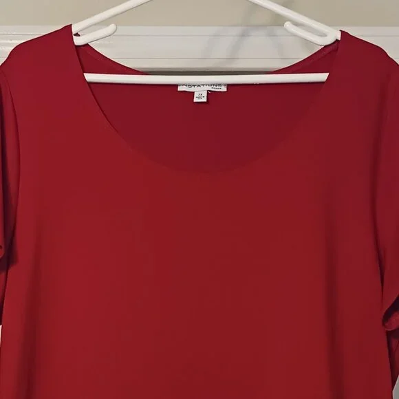 #43 3/$18 - Notations Red Short Sleeve Top Size 2X - Picture 3 of 5